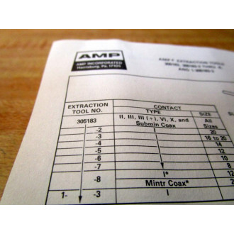 AMP 305183 Extraction Tool - New No Box