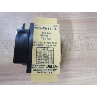Allen Bradley 195-FA11 Auxiliary Contact 195FA11 660V Series A