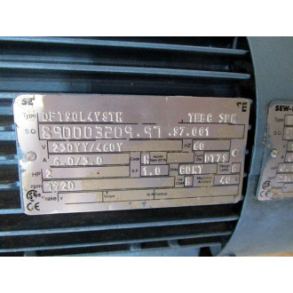 SEW-Eurodrive BVS90-100 PM-1823736 SA62DT90L4VSTH Motor WGearbox DFT90L4VSTH - Used