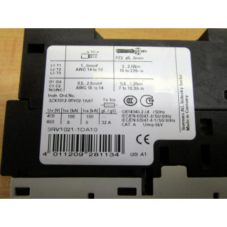 Siemens 3RV1021-1DA10 Circuit Breaker 3RV10211DA10 - New No Box