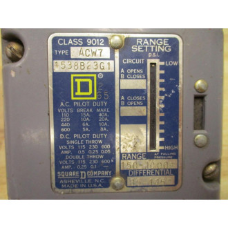 Square D 9012-ACW7-1538B23G1 Switch 9012ACW71538B23G1 - Used