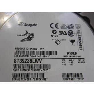 Seagate ST39236LWV 3.5" SCSI Hard Drive 9N3022-002 - Used