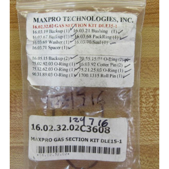 Maxpro Technologies 124716 Gas Section Kit 16.02.32.02 Partial Kit