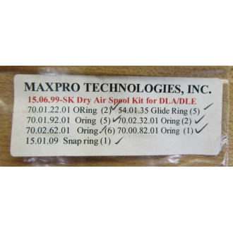 Maxpro Technologies 124727 Dry Air Spool Kit 15.06.99-SK