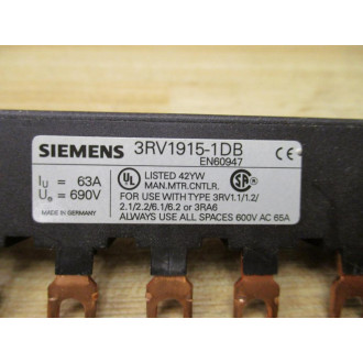 Siemens 3RV1915-1DB Busbar Feeder 3RV19151DB (Pack of 3) - Used