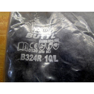 North B324R10 Butyl Industrial Gloves B324R10L