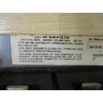 Square D QON 412L125 Circuit Breaker Panel QON412L215 - New No Box