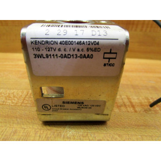 Siemens 3WL9111-0AD13-0AA0 Shunt Release Trip Breaker 3WL91110AD130AA0 - Used