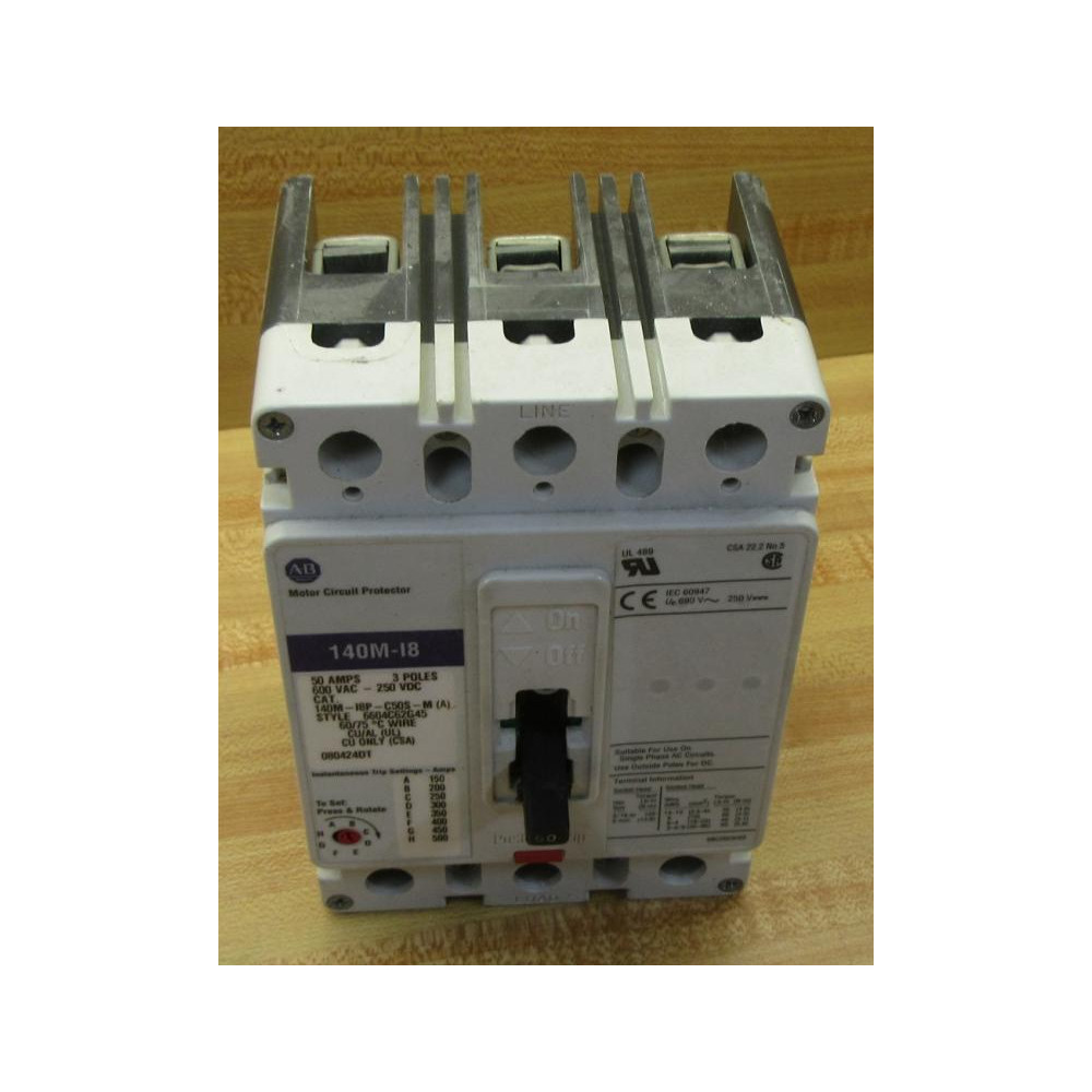 Allen Bradley 140M-18P-C50S-M Circuit Breaker 140M18PC50SM - Used