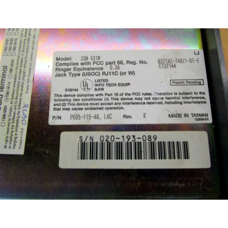 Winstar P005-115-48 LAC Simplex Data Terminal ZON 531M Cable Not Included - Used