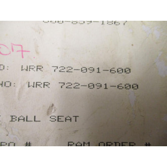 Lufkin WRR 722-091-600 Check Ball Seat WRR722091600 - New No Box