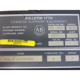 Allen Bradley 1770-FEC PLC-3 Keyboard 1770FEC Series B - Used
