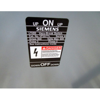 Siemens VF357TL Vacu-Break Switch - Used