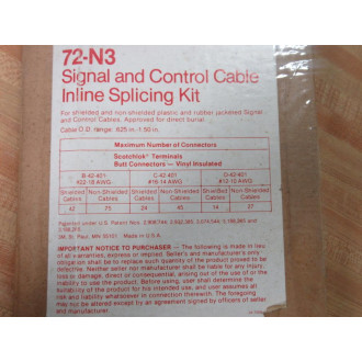 3M 72-N3 Scotchcast Signal & Control Splicing Kit 72N3