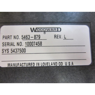 Woodward 5463-879 NetCon 5000  5463879 Rev.L SYS 5437500 - Used