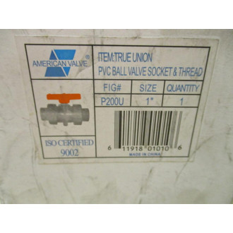 American Valve P200U-1 Ball Valve Socket & Thread P200U