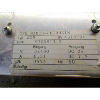 GFE March-Buchheim 9700813-2 Line Reactor 97008132 - Used