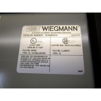 Wiegmann B100804CH JIC Box