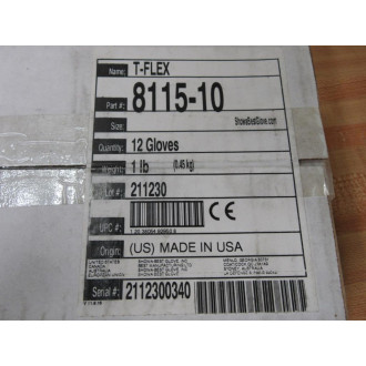 Showa 8115-10 T-Flex Size 10 Glove 811510 (Pack of 12)