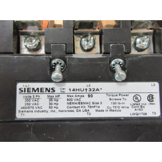 Siemens 14HU+32A Starter WO Contacts - New No Box