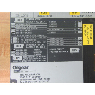 Oilgear L404563-821 Servo Amplifier Module L404563821 - Used