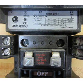 Allen Bradley 509-COD-XXX Starter 509-C0D-XXX wo Overload - New No Box