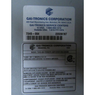 GAI-Tronics 7245-004 Amplifier Enclosure 7245004 - New No Box