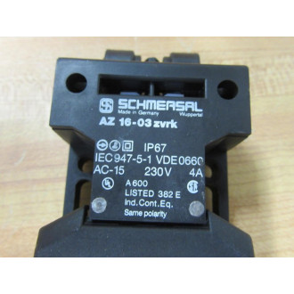 Schmersal AZ 16-03 ZVRK Safety Interlock Switch AZ1603ZVRK - Used
