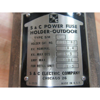 S&C Electric 86152R2 Fuse Holder SM5 KV, Max Des.: 15.5 - New No Box