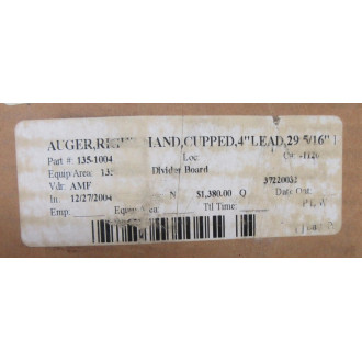 AMF Bakery Systems 135-1004 Auger 1351004