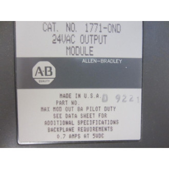 Allen Bradley 1771-OND 24VAC Output Module 1771-0ND WWiring Arm
