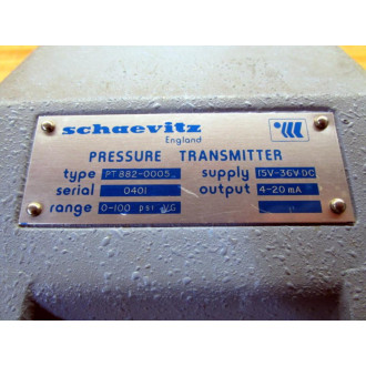Schaevitz PT882-0005 Pressure Transmitter PT8820005 - Used