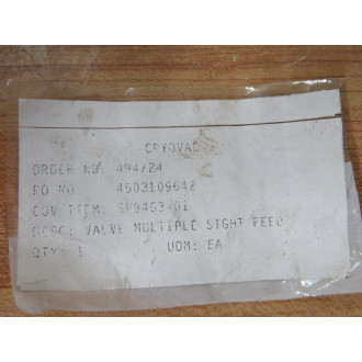 Cryovac SPSP8463-01 Multiple Sight Feed Valve SPSP846301 - New No Box