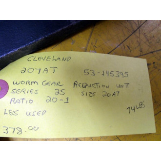 Cleveland Gear 207AT Worm Gear Reducer 53-145395 - Used