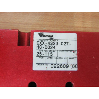 Versa CXX-4323-027-HC-D024 Directional Valve CXX4323027HCD024 - Used
