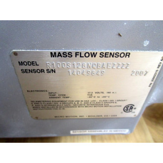 Micro Motion R100S128NQBAEZZZZ Mass Flow Sensor - Used