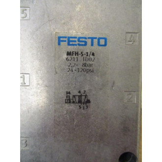Festo MFH-5-14 Solenoid Valve 6211 24-120 PSI (Pack of 3) - Used