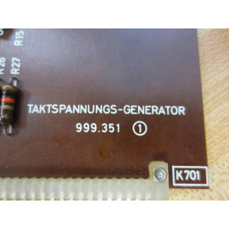 Mahlo 999.351 K701 Clock Voltage-Generator Board 999351 - Used