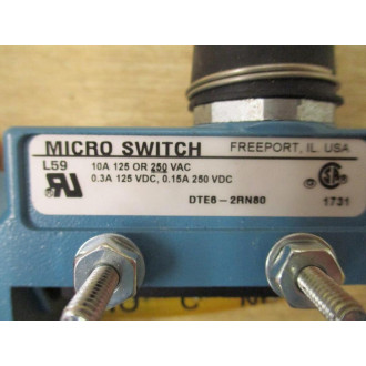 Honeywell Micro Switch DTE6-2RN80 Limit Switch DTE62RN80 WO Base - New No Box
