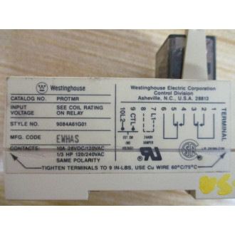 Westinghouse PROTMR Timing Relay 9084A61G01 W K10P-11A15-120 - Used
