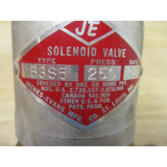 Jackes Evans B3S5 Solenoid Valve - Used