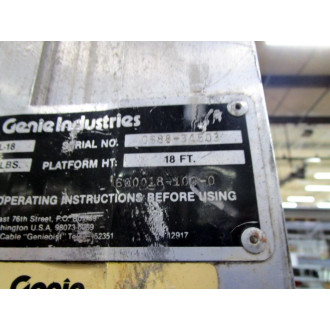 Genie SL-18 Equipment Lift SL18 - Used