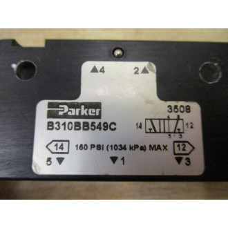 Parker B310BB549C Solenoid Valve 115V Coil - Used