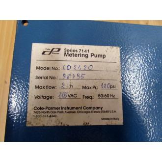 Cole Parmer 7142 Metering Pump CD2920 - New No Box
