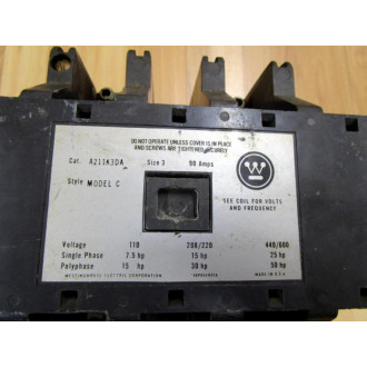 Westinghouse A211K3DA Reversing Contactor - Used