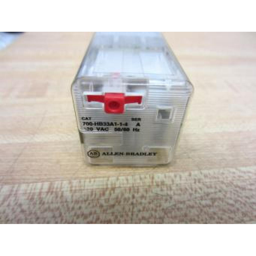 Allen Bradley 700-HB33A1-1-4-120V AC Relay 700-HB33A1-1-4-120VAC Series A, Clear - Used