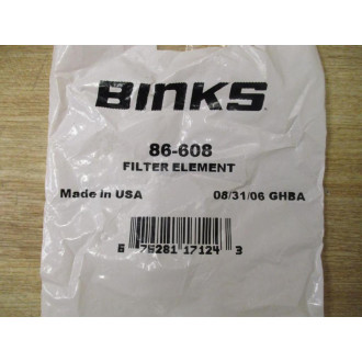 Binks 86-608 Filter Element 86608 (Pack of 6) - New No Box