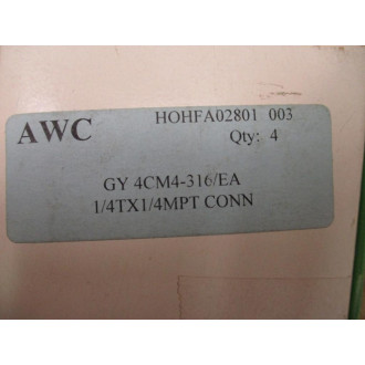 Hoke 4CM4-316 Gyrolock Compression Fitting 4CM4316 (Pack of 4)