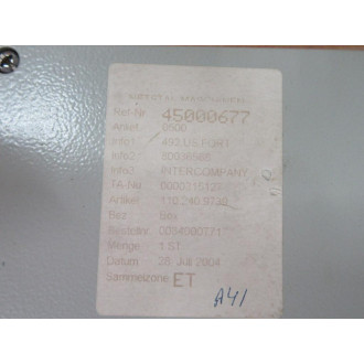 Netstal Maschinen 110.240.9739 Box 45000677 - Used