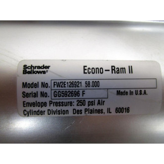 Schrader Bellows FW2E126921 58.000 Cylinder FW2E12692158000 - Used